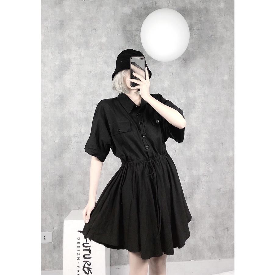 Váy Xòe Ngắn Mix Túi Siêu Xinh, Đen Phối Túi Cute V218 FuturistiX