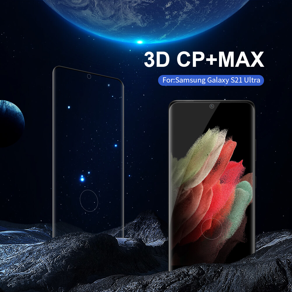 Miếng dán kính cường lực full 3D cho Samsung Galaxy S21 Ultra hiệu Nillkin CP+ Max (Mỏng 0.3mm, Kính ACC Japan, Chống Lóa, Hạn Chế Vân Tay) - Hàng nhập khẩu