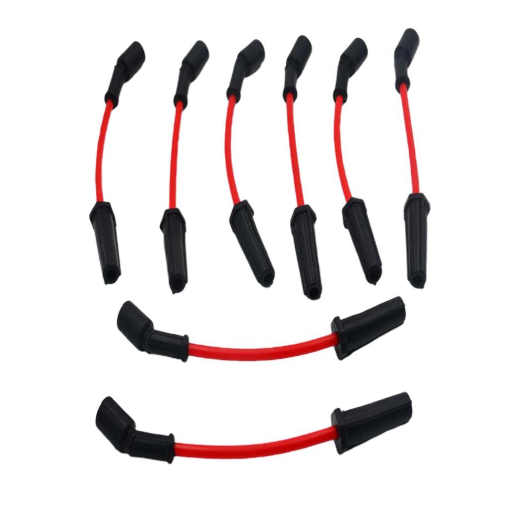 8 Pieces Ignition Spark Plug Wire Set Red for LS4 Car Auto