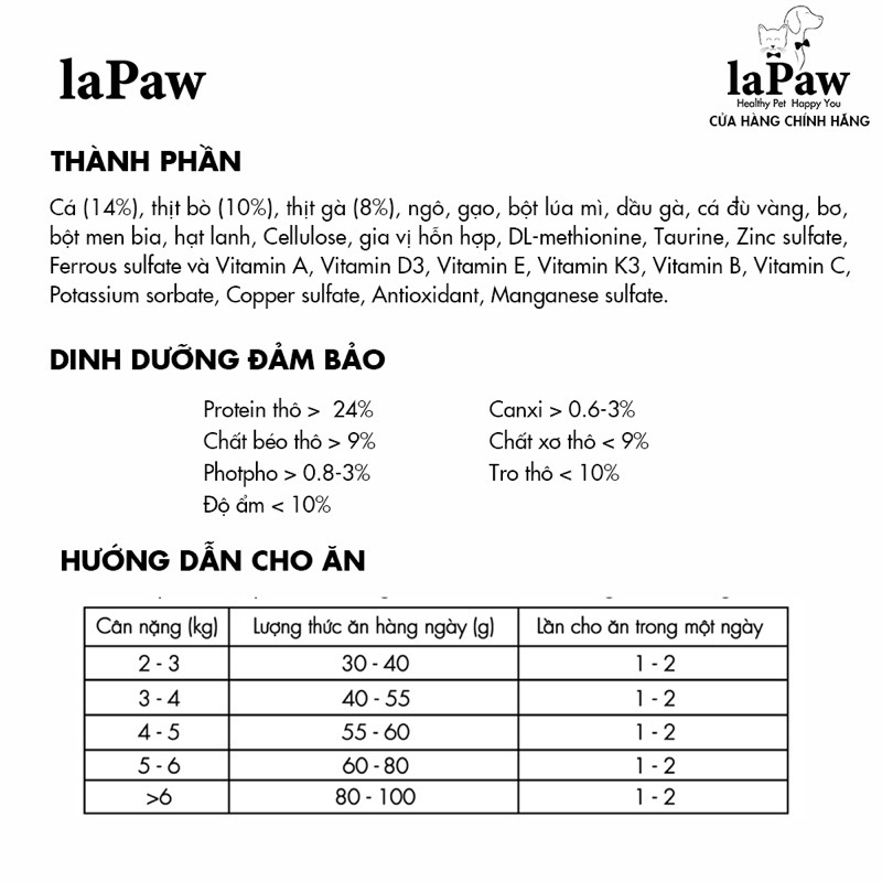 Lapaw -thức ăn hỗn hợp dành cho mèo