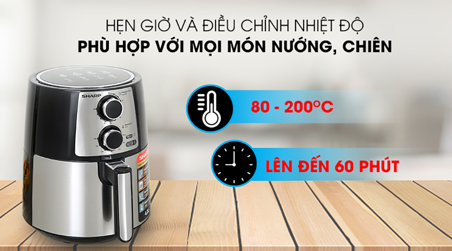 Nồi Chiên Không Dầu Sharp KF-AF42MV-ST (4.2 Lít)  – Hàng Chính Hãng