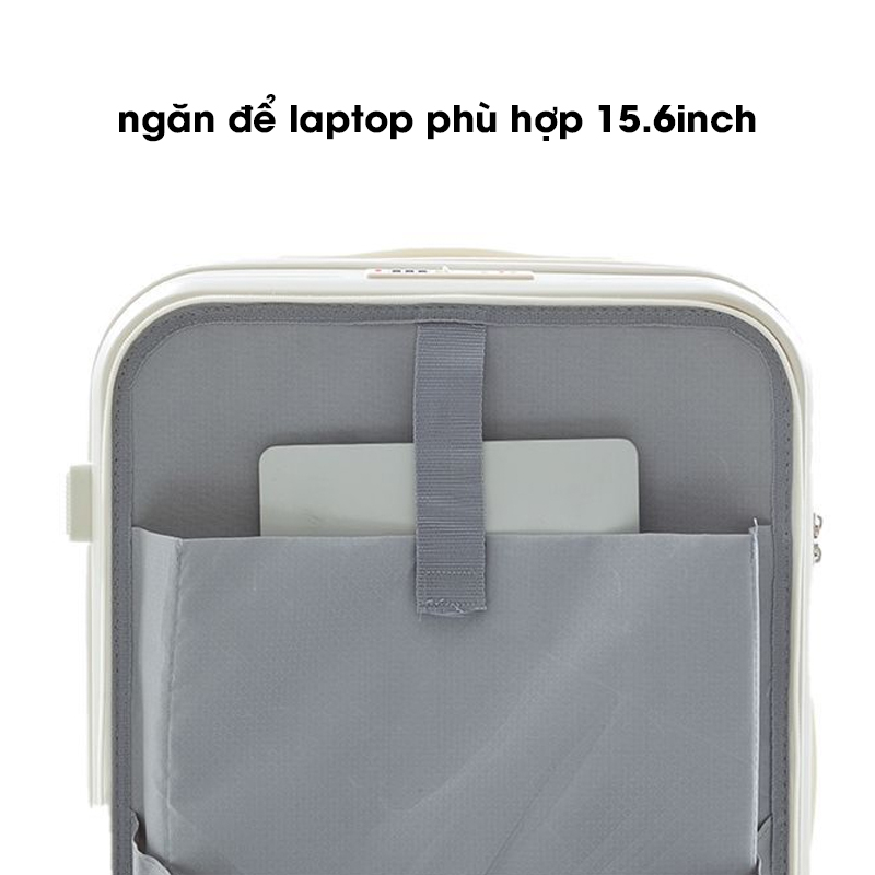 Vali Du Lịch Size 20 Idobi 23-15, Vali Kéo Thời Trang Có Ngăn Để Laptop Và Khay Đựng Cốc