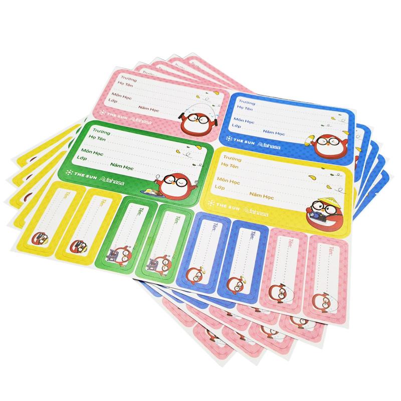 Nhãn Vở Việt Nam Trong Tôi Là 4 Ô Kèm Sticker - The Sun (20 Nhãn)