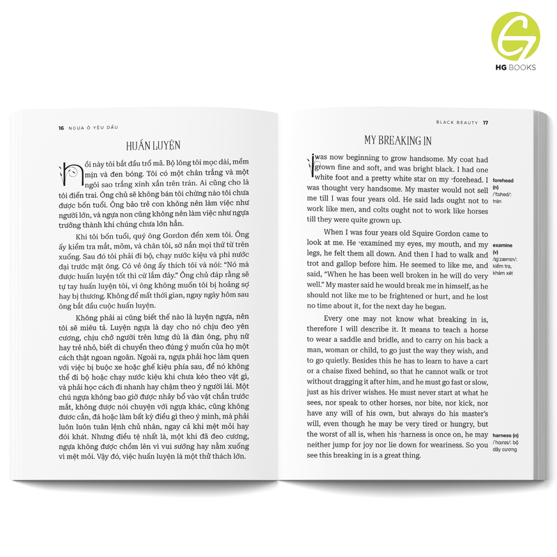Ngựa Ô Yêu Dấu - Black Beauty - Sách song ngữ kinh điển, có note từ vựng, tặng kèm file nghe - HG Books