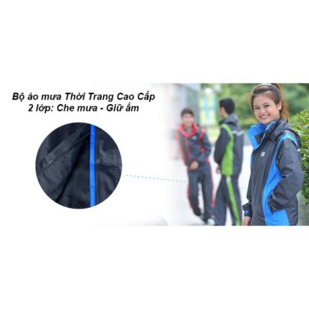 BỘ QUẦN ÁO MƯA RANDO 2 Lớp Vải Dù Cao Cấp Phản Quang Dành Cho Đi Phượt Không Thấm Nước Chính Hãng Thời Trang GÍA SỈ TTCC