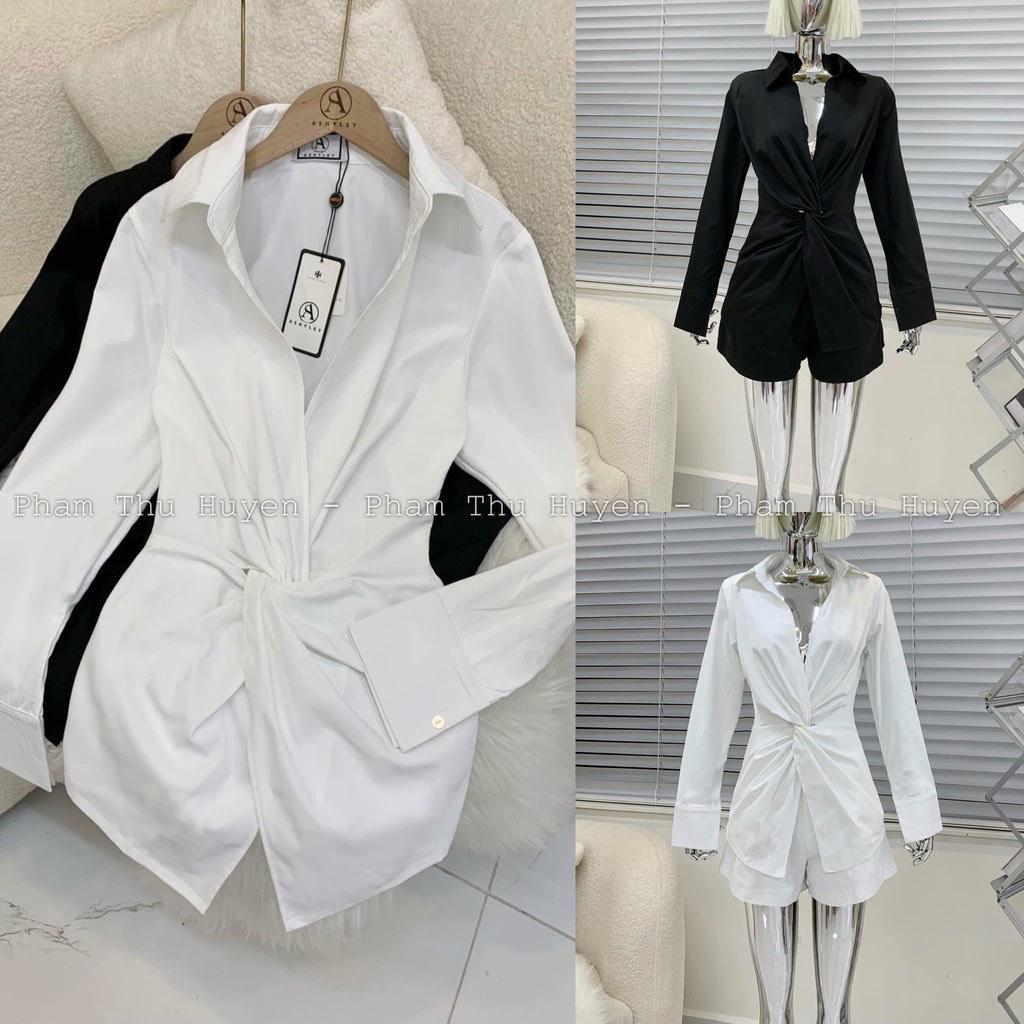 SET ÁO SƠ MI XOẮN EO MIX SOOC 2 MÀU