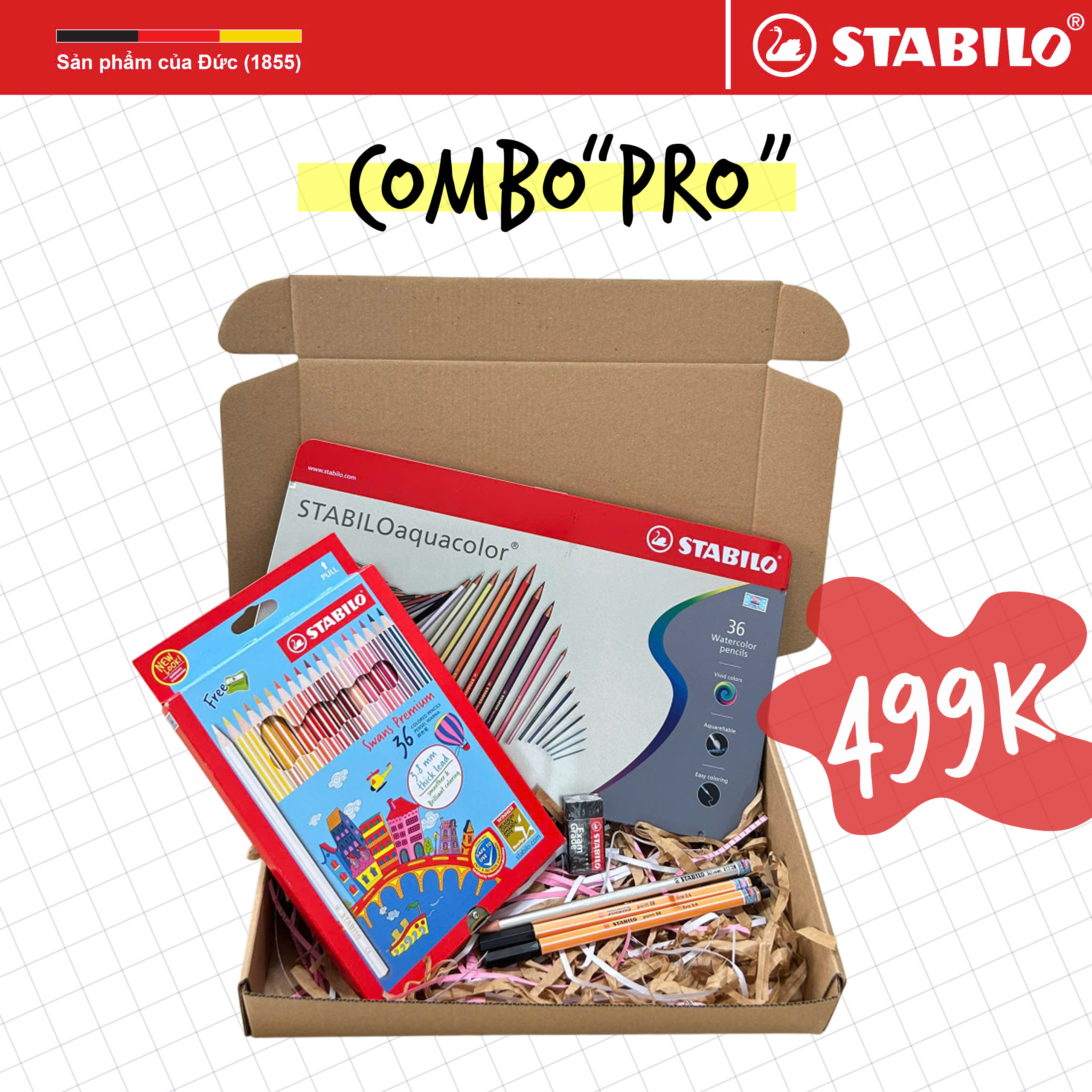 [GIÁ SỐC 499K] Combo PRO 6 món sản phẩm STABILO