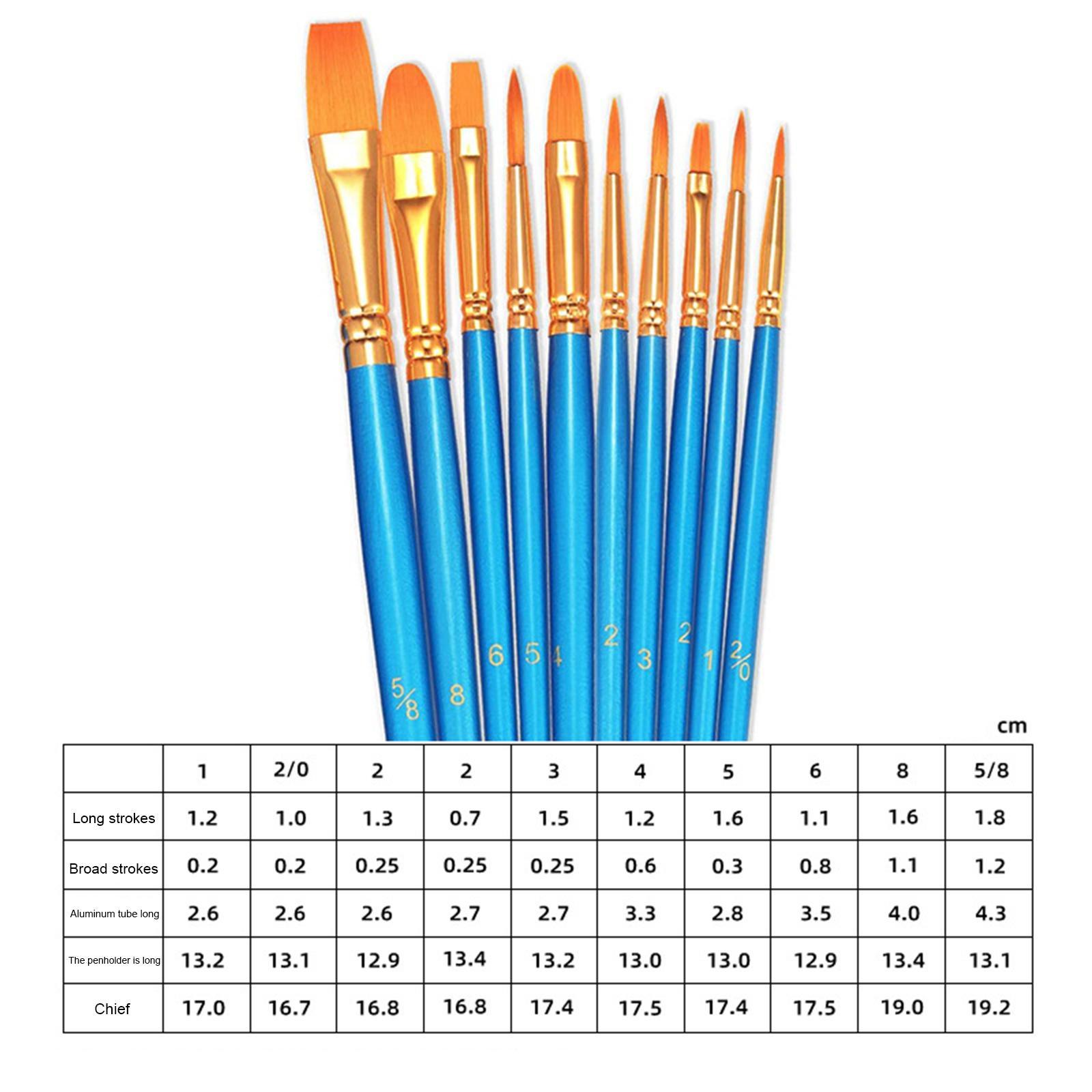 20x Paint Brush Pen Set Paintbrush Portable Professional Nylon Hair Flat Watercolor Oil Painting Brush Pen for Oil Body Face Painting Adults