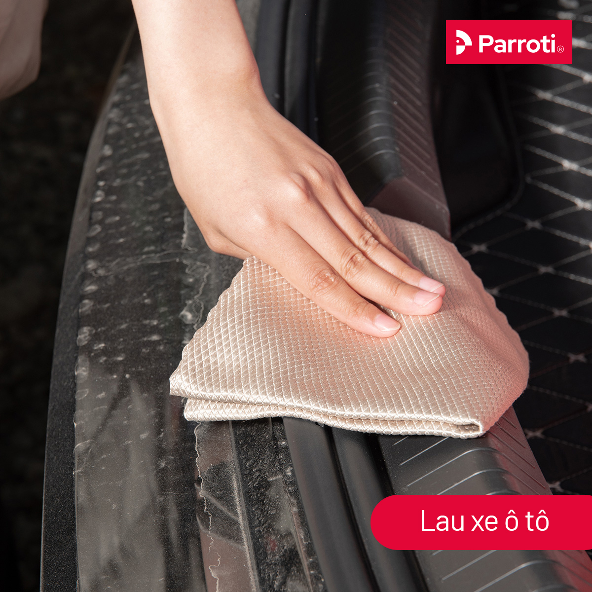 Combo 5 khăn lau đa năng siêu thấm hút, khăn size lớn khăn lau kính, ô tô, mặt bàn, bếp Parroti Fiber FB01