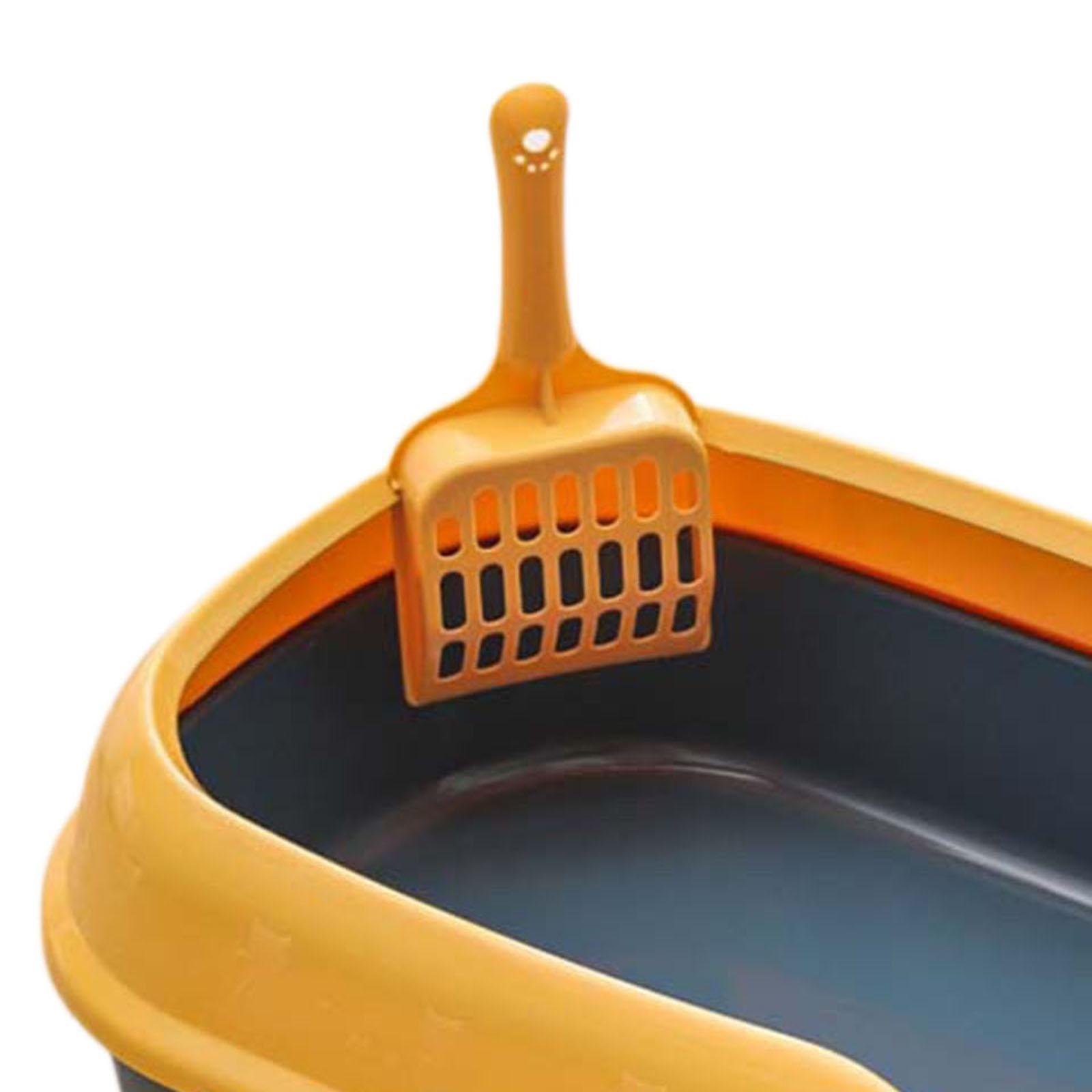 Cat Litter Box Pet Litter Tray Kitten Pan Toilet Shovel Bedpan Blue