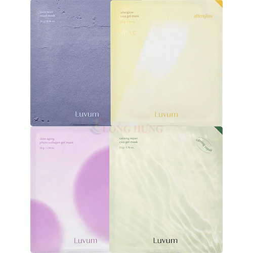 Combo mặt nạ thạch Luvum Calming + Phyto + Afterglow + Pore Reset (4 miếng) - Hàng chính hãng