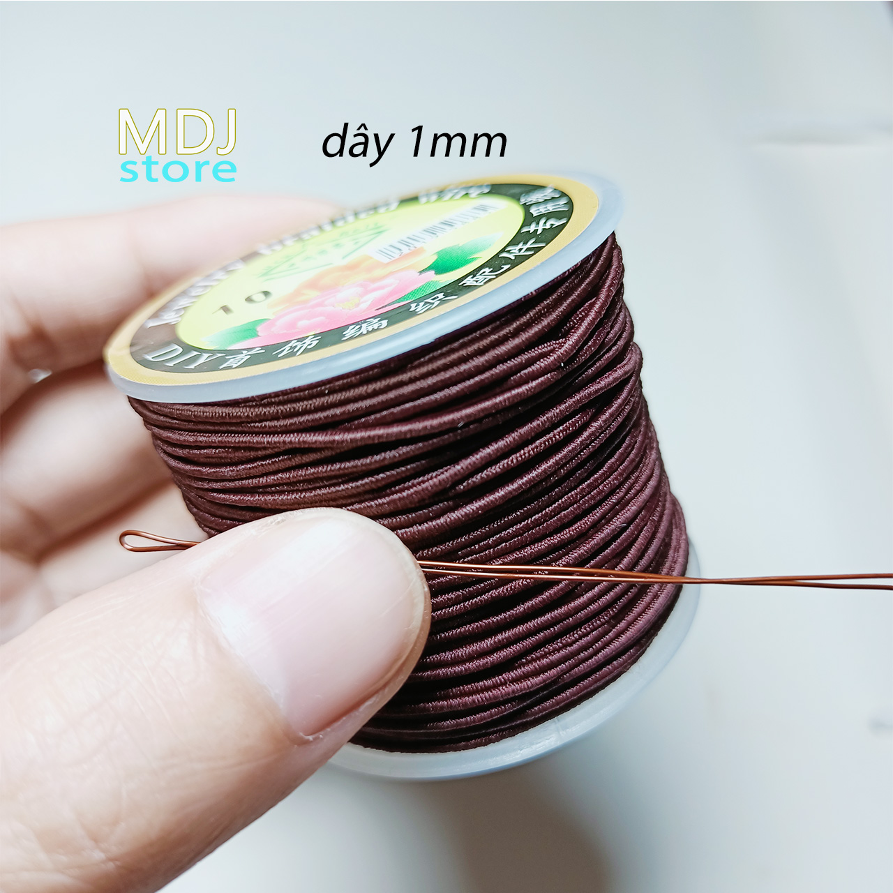 Dây dù lõi chun co giãn MDJ xâu vòng gỗ chuỗi hạt, Dây dù co giãn tốt bền chắc cuộn 25m/ 18m/ 15m size 0.6/ 0.8/ 1.0 mm