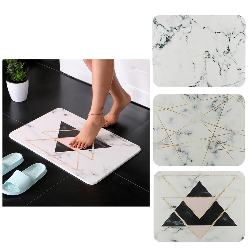Diatom Mud Quick Dry Mat Doormat for Kitchen Bathroom Rectangle 45x35cm A
