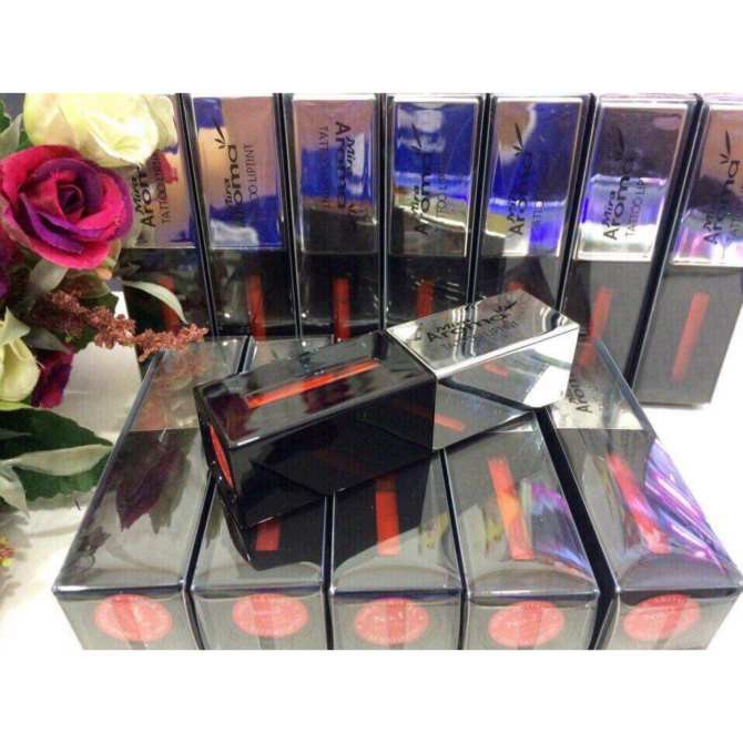 Son xăm lì siêu mịn không trôi Mira Aroma Tattoo Liptint Hàn Quốc 6g tặng kèm móc khoá 