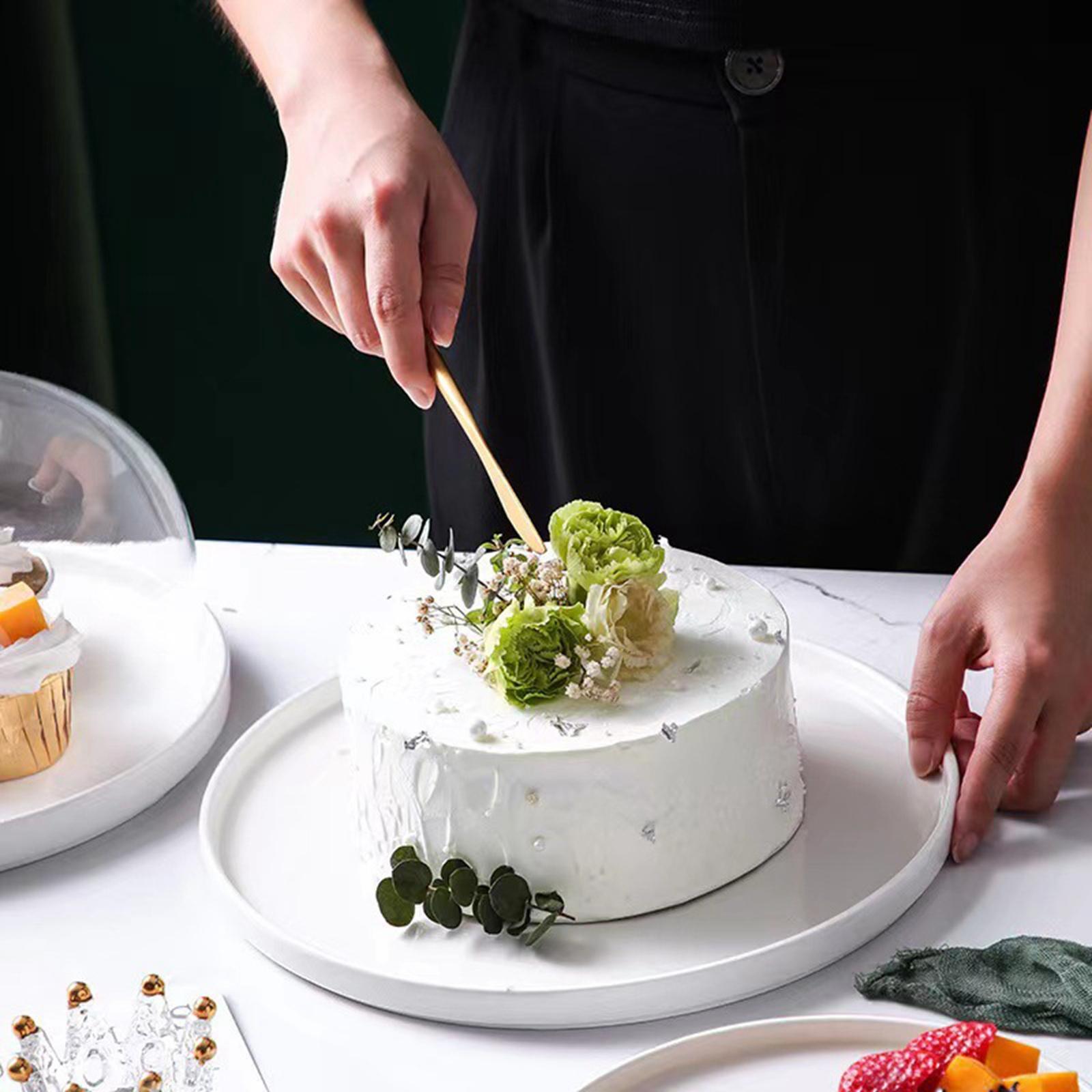 Round Cake Stand with Cover Serving Tray for Wedding Cheese Decor