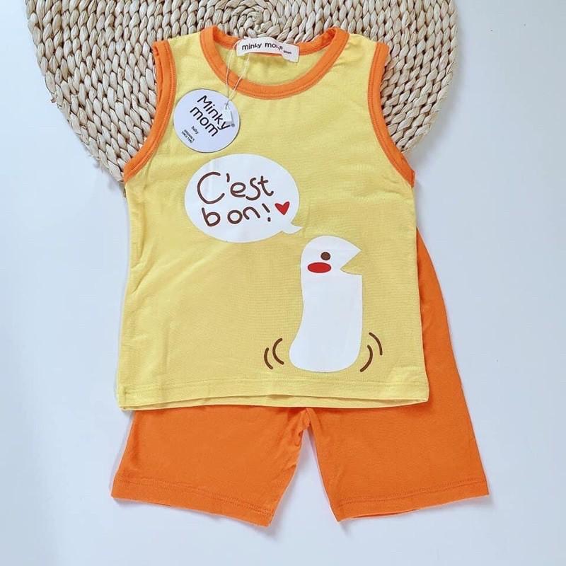 Bộ Ba Lỗ Sát Nách Minky Mom Thun Lạnh In Hoạ Tiết