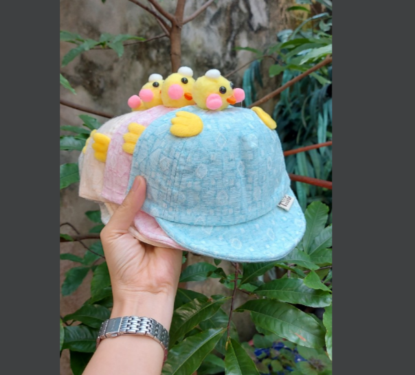 Mũ / nón lưỡi chai hình gà con vải cotton siêu mềm cho bé dưới 15 tháng tuổi