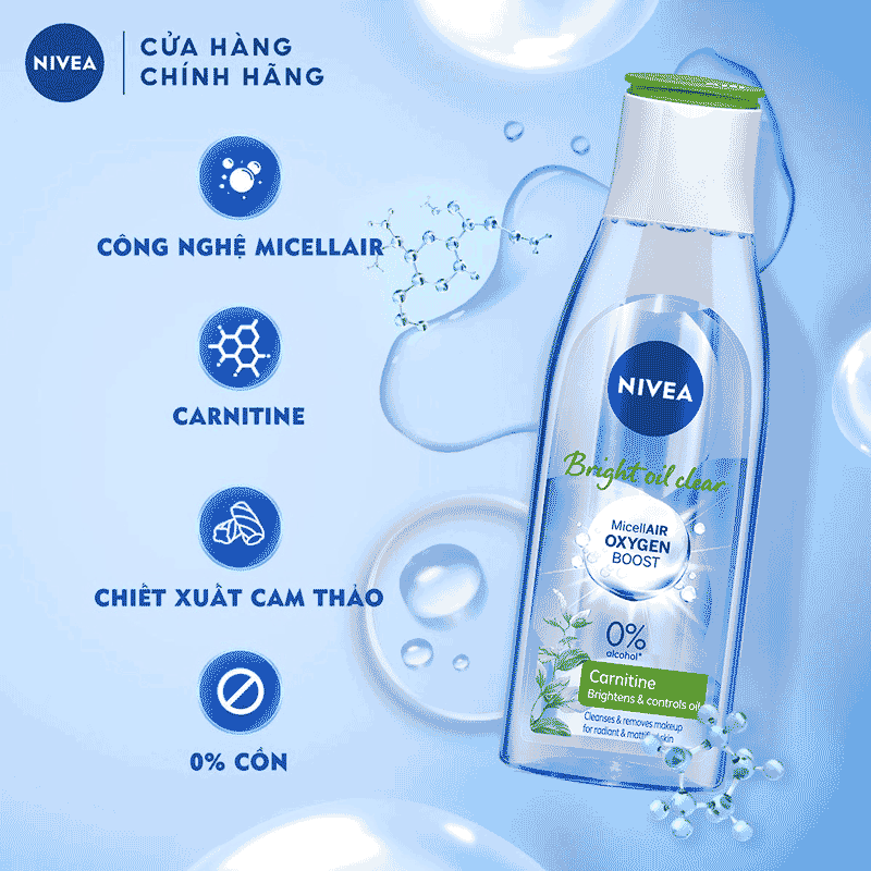 Nước Tẩy Trang NIVEA Bright Oil Clear Kiểm Soát Nhờn | Sáng Da - 86609