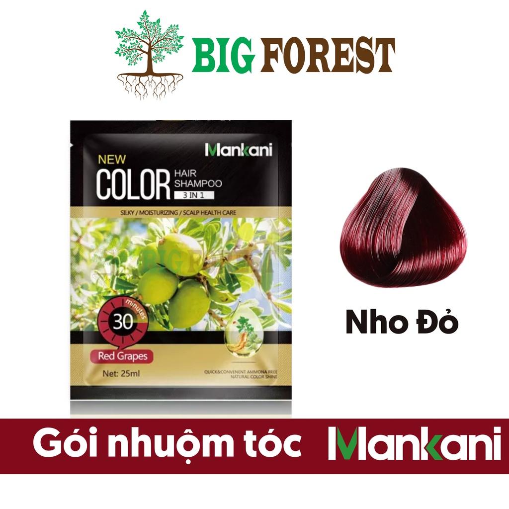 Gói Dầu Gội Nhuộm Tóc, Phủ Bạc Thảo Dược Mankani [Gói 25ml - Nho Đỏ]