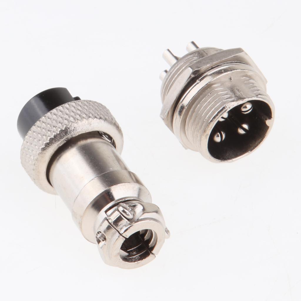 GX16 4Pin Waterproof Male Female Panel Metal Aviation Wire Connector