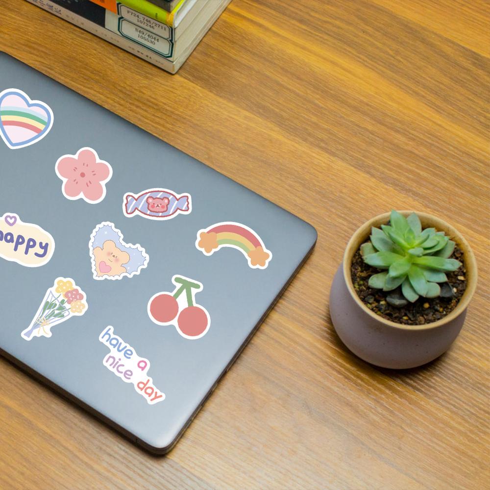 Sticker gấu phong cách hàn quốc hoạt hình cute trang trí mũ bảo hiểm,guitar,ukulele,điện thoại,sổ tay,laptop-mẫu S17