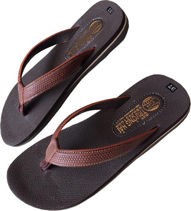 Dép nữ xỏ ngón nâu da bò cao cấp mềm mại XN017