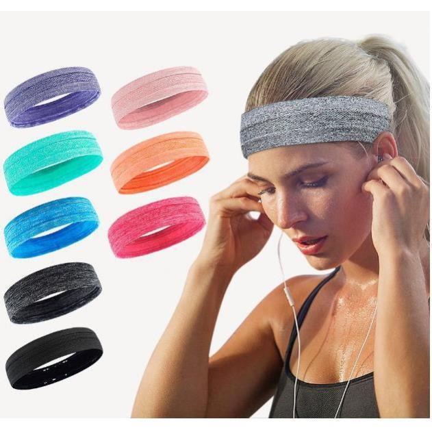 Băng Đô Thể Thao, Băng Trán Headband Đeo Đầu Tập Gym Thể Hình Chạy Bộ Thấm Mồ Hôi Nam Nữ