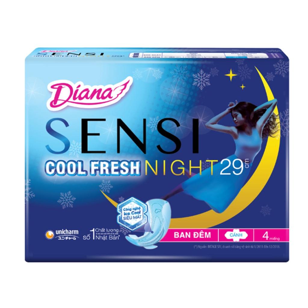 Băng vệ sinh Diana Sensi Cool Fresh Night 29cm 4 miếng/gói