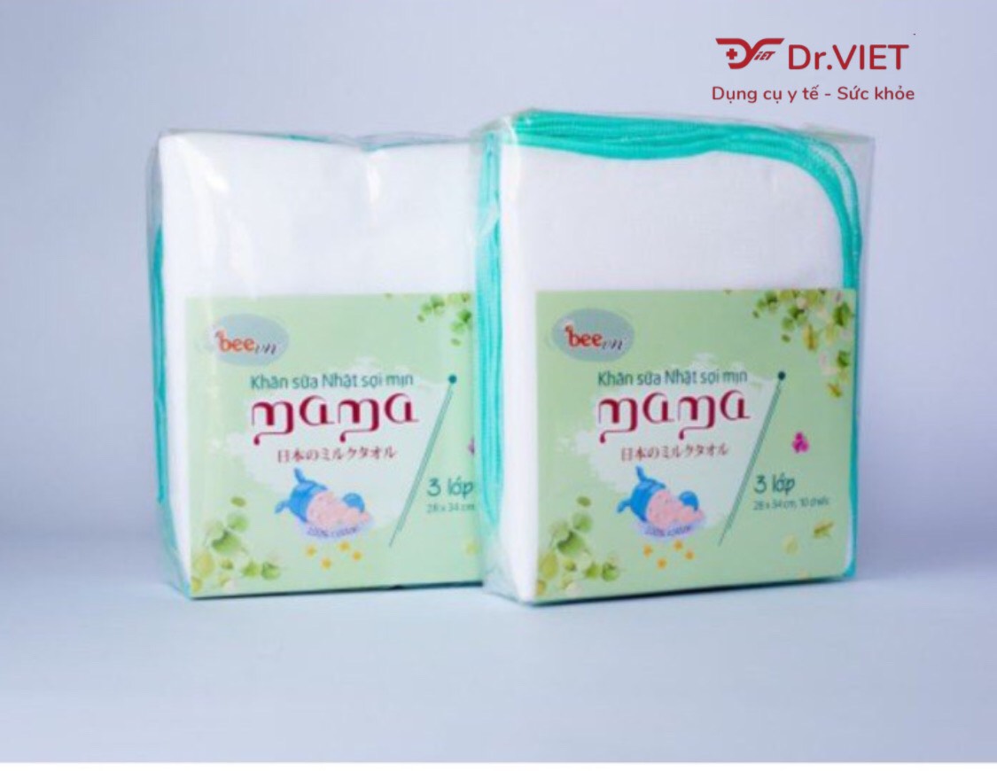 Khăn xô Mama Nhật cao cấp Thương hiệu BeeVN - Đồ dùng vệ sinh cho trẻ sơ sinh - Làm từ sợi Cotton mềm mịn giúp bé an toàn khi sử dụng