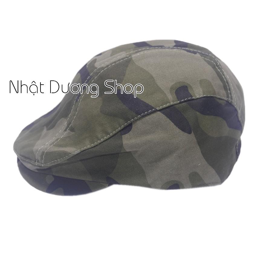 Nón beret mỏ vịt bít đuôi và có đuôi người lớn không có logo chất liệu vải kaki rằn ri lính các loại thoáng mát