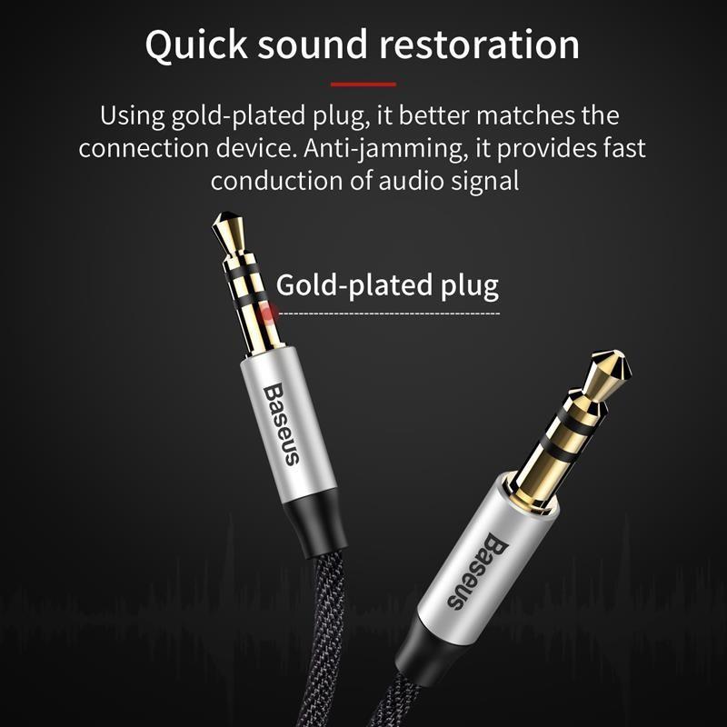 Dây cáp âm thanh chất lượng cao AUX Audio 3.5 Baseus M30 -Hàng Chính Hãng