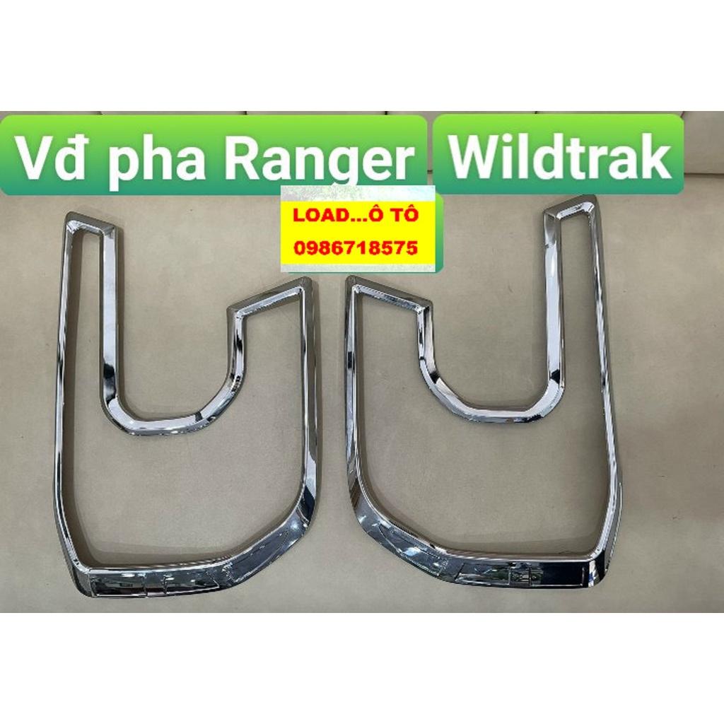 Ốp Viền Đèn Pha Mạ Crom Xe Ford Ranger 2023 Bản Wildtrak Mạ Crom Sáng Bóng