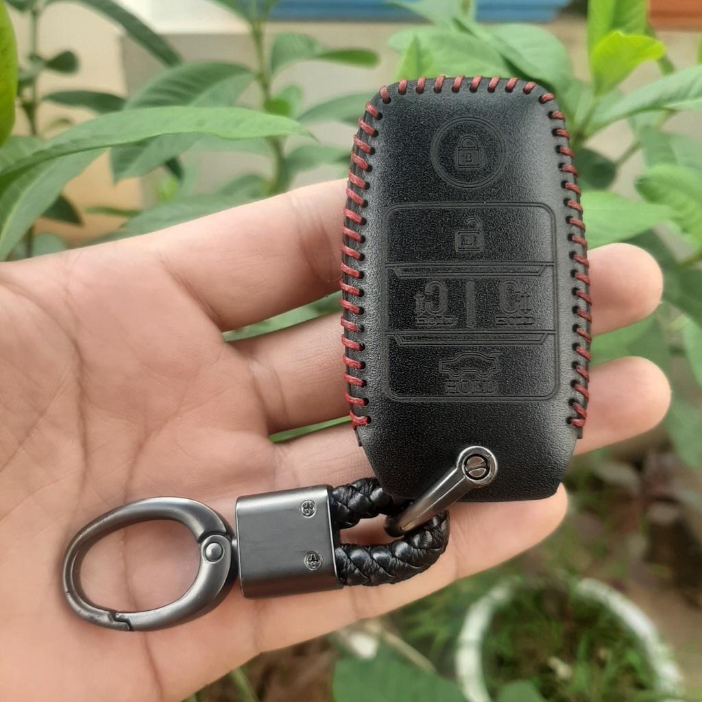 Bao da chìa khoá Kia Sedona chìa thông minh, Da thật bảo hành 2 năm