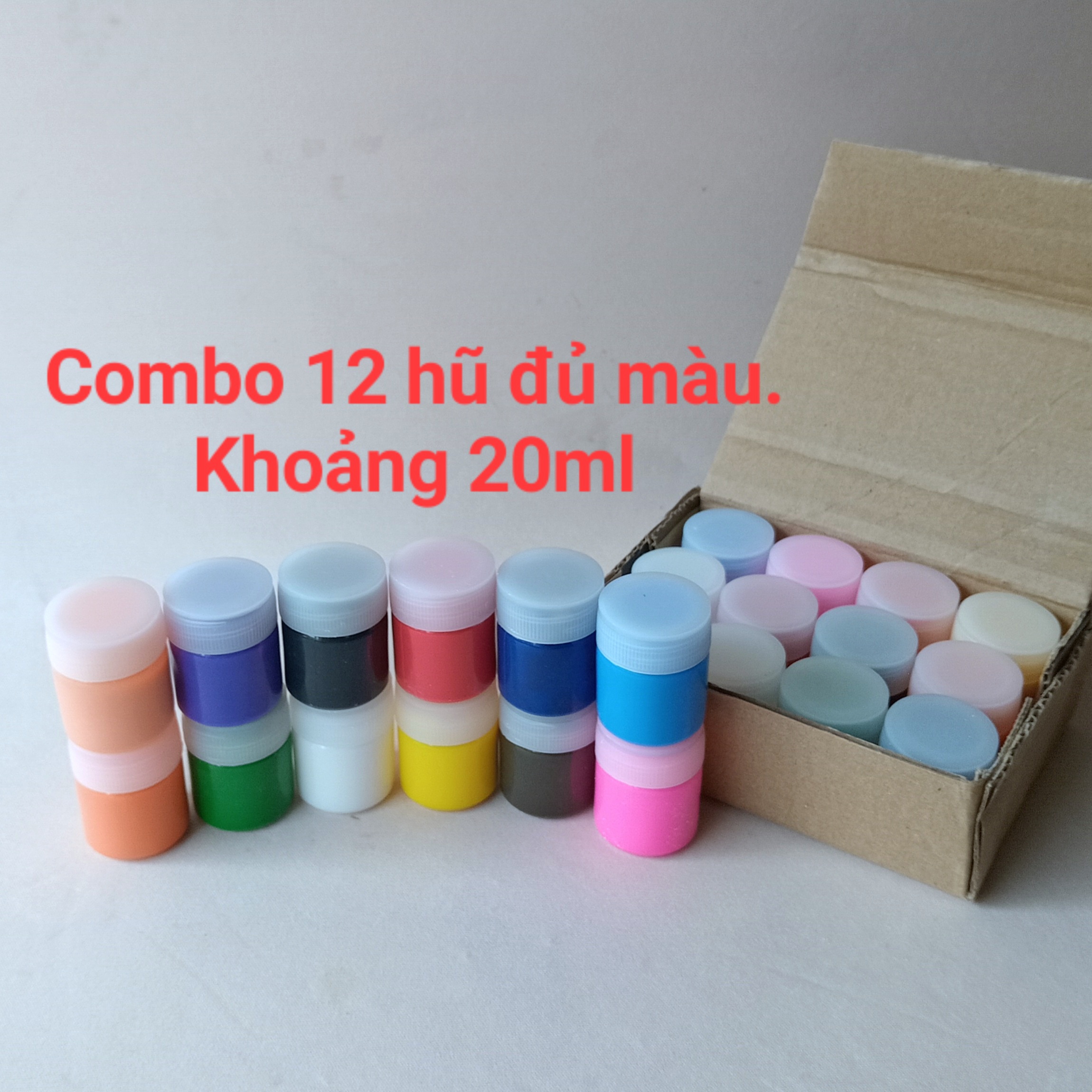 Combo 12 hũ màu nước tô tượng khoảng 20 ml