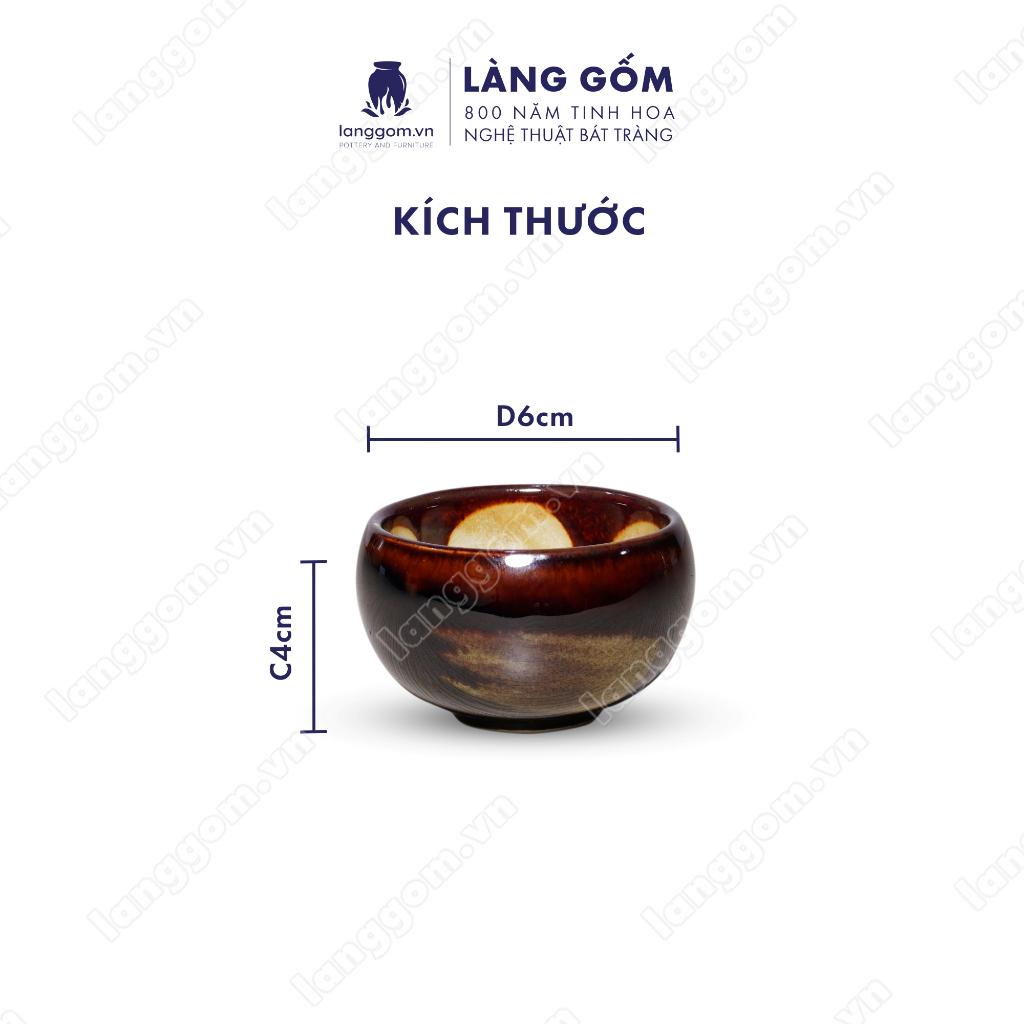 Bộ ấm chén Men hỏa biến đốt trúc to - Gốm sứ Bát Tràng - Làng Gốm