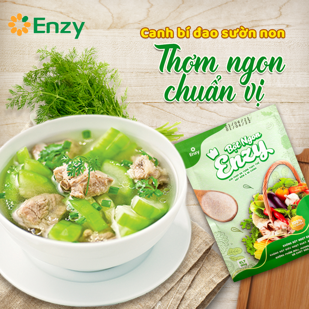 Combo "Dùng thử" 2 gói hạt nêm Enzy thuần tự nhiên không bột ngọt E621 dùng cho cả chay và mặn