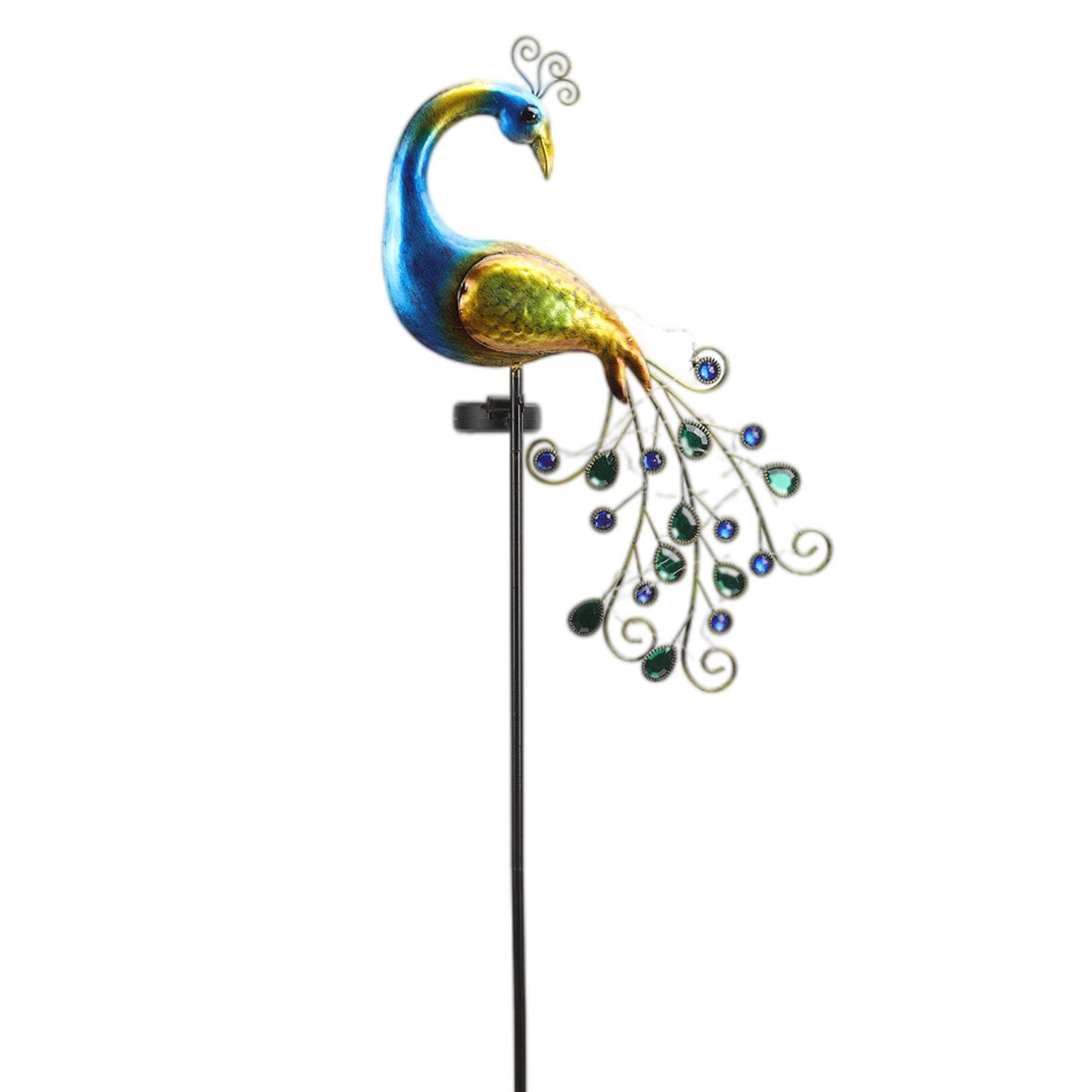 Solar Garden Lights Peacock Figurine Lights Garden Stakes Lamp for Pathway