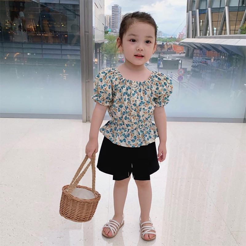 ATG15 Size 90-130 (6-25kg) Áo bé gái (kiểu croptop vải kate xô) Quần áo trẻ em hàng quảng châu