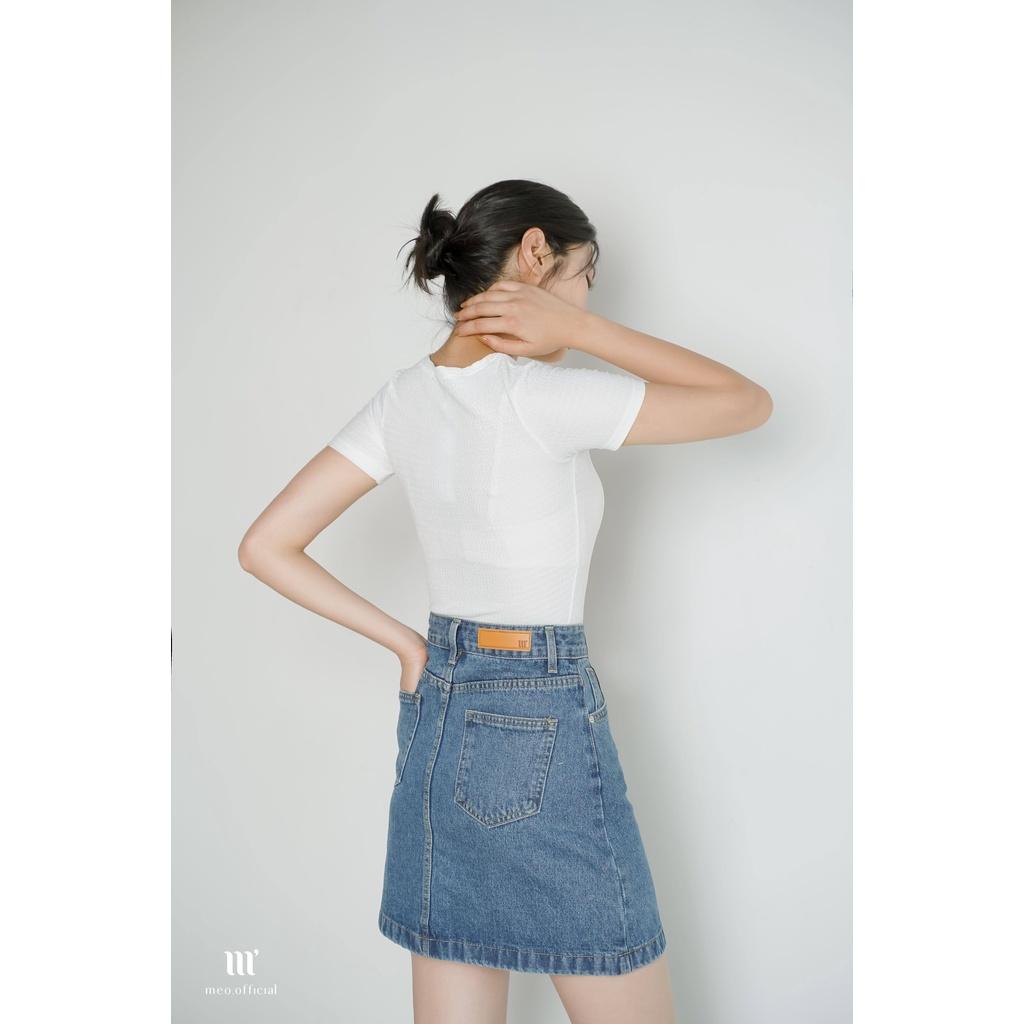 Chân váy nữ Méo shop chân váy jean ôm dáng chữ A 3881