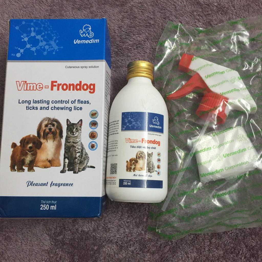 Chai Xịt Ve Rận Chó Mèo Vime-Frondog 250ml