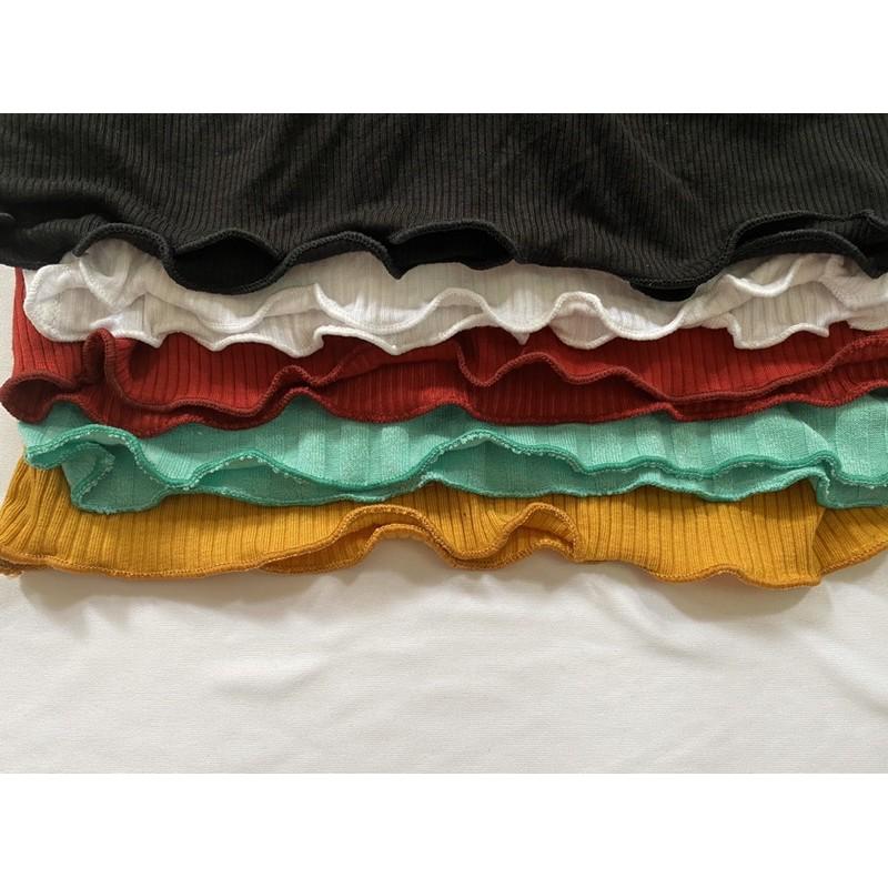 Áo Croptop Rút Dây Thun Gân Xịn Mịn