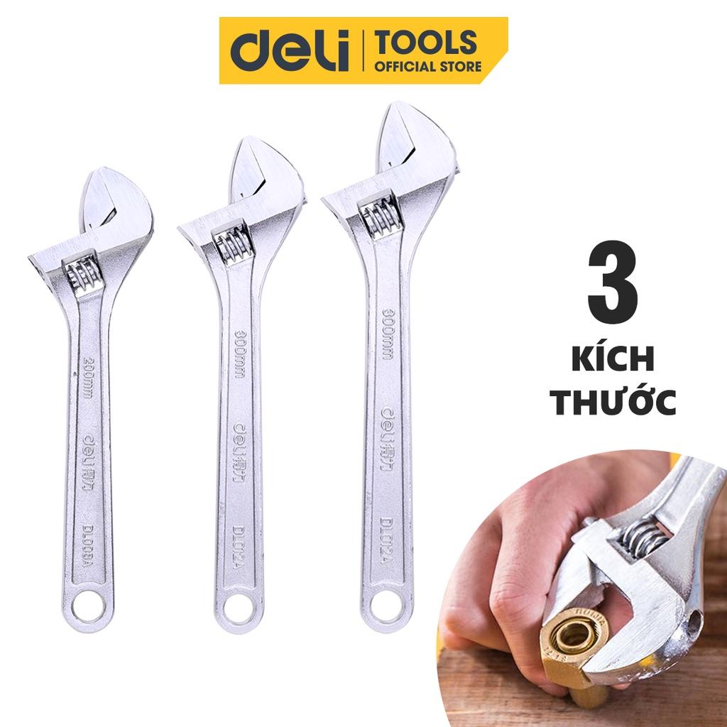 Mỏ Lết Đa Năng 8-10-12 Inch Deli Cao Cấp Chính Hãng - Chất Liệu Thép Cacbon Siêu Bền - EDL010A / EDL012A