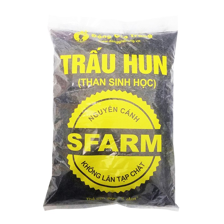 GIÁ THỂ TRẤU HUN SFARM trồng cây mai, hoa lan, hoa hồng, rau củ quả - Túi 5dm3