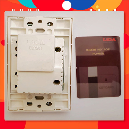 Bộ công tắc ngắt điện LiOA loại dùng chìa khóa thẻ 30A 250V, E20501