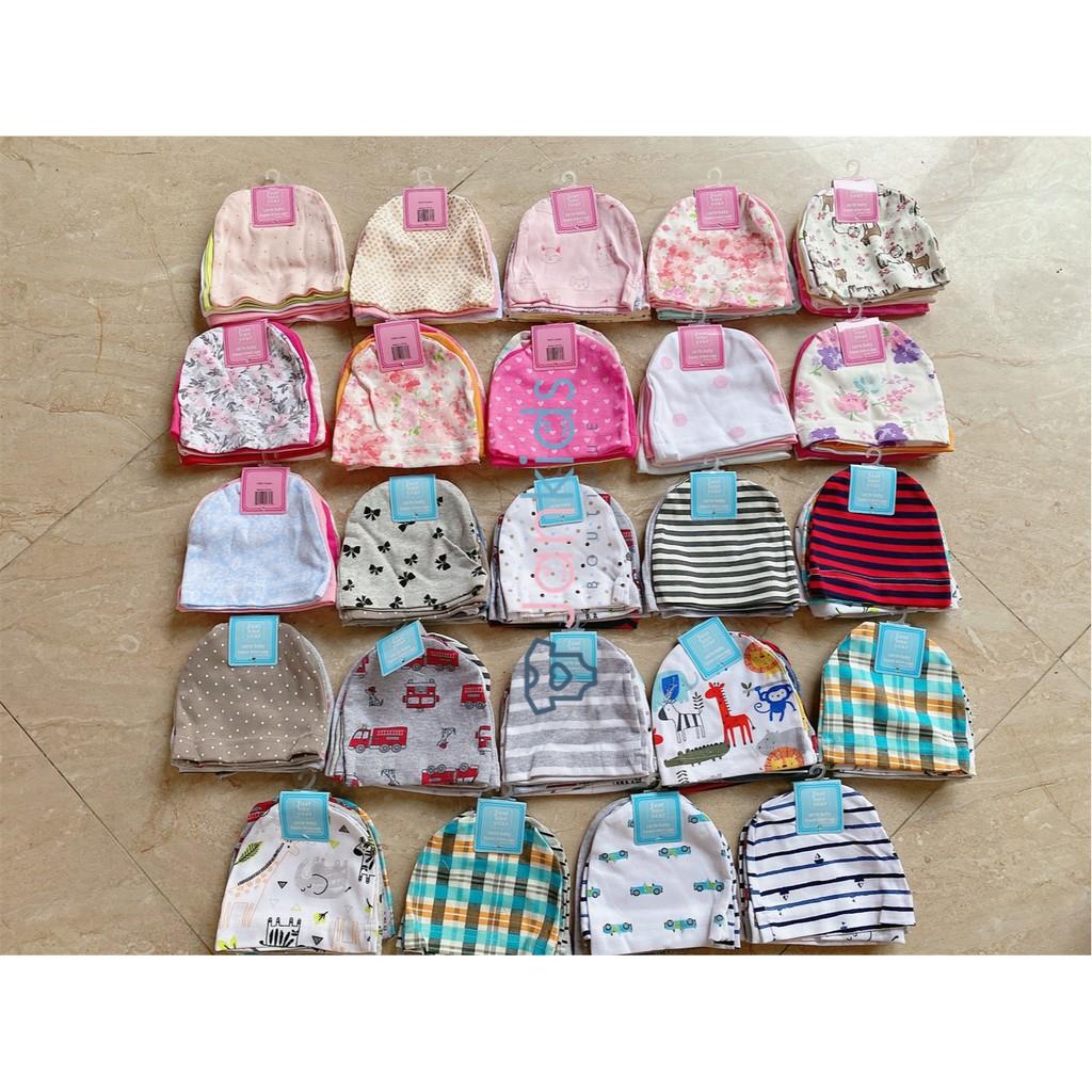 Set 5 mũ sơ sinh cotton Carter mềm mịn cho bé dưới 6 tháng tuổi