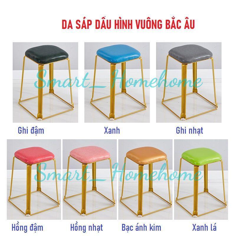 Ghế đẩu mỹ thuật bọc da cao cấp chân thép chắc chắn- có thể xếp chồng gọn gàng tiết kiệm diện tích