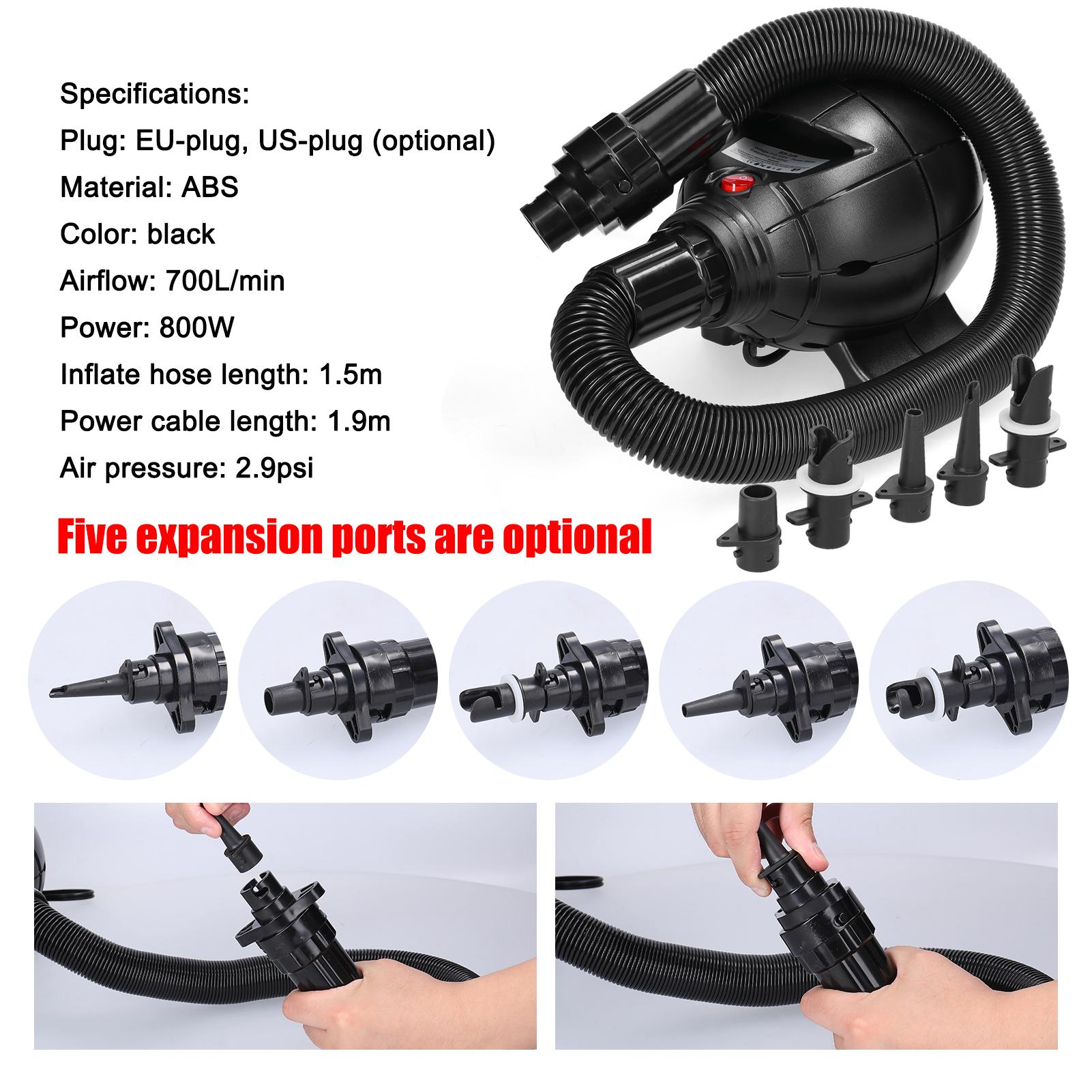 800W Air Pump Portable Convenient Small Size Household Camping Inflate Tool Air Bed Air Mat Air Inflation Tool Quick Safety Inflator