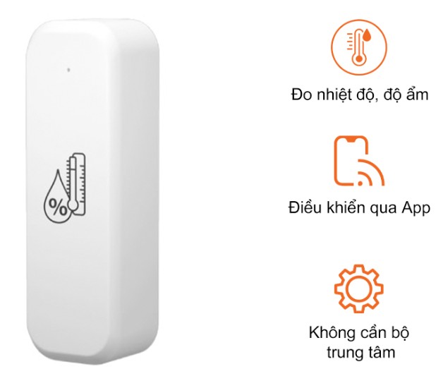 Cảm Biến Nhiệt Ẩm Wifi Hunonic HNSSTWH Hàng Chính Hãng Kết nối: Wifi 2.4Hz Dải đo nhiệt độ -10 ~ 60 độ ( Sai số 1%)  Dải đo độ ẩm 20% ~ 98% ( Sai số 3% ) Kích thước: 70x25x20mm Trọng lượng: 50g