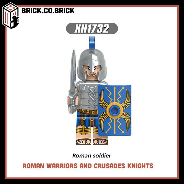 Mô Hình Lính Roman Warrior và Crusades Knights Đồ Chơi Lắp Ráp Minifig Lính Trung Cổ Chiến Binh La Mã X0316