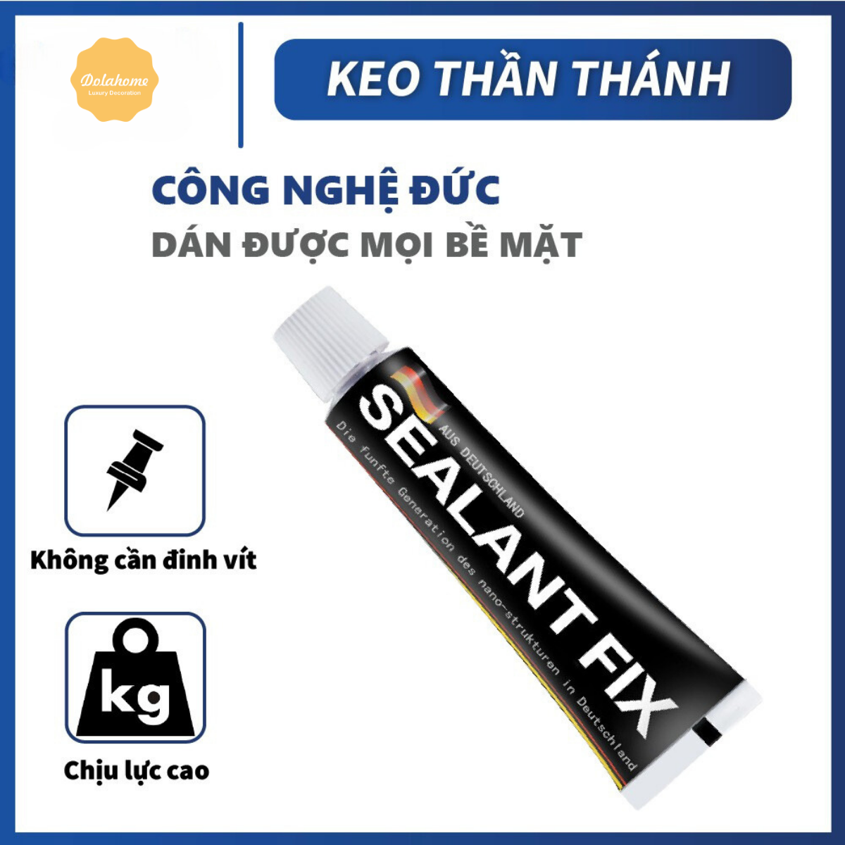 Keo Dola Home Dán INOX, Sắt Siêu Chắc Chắn Sealant Fix 12g